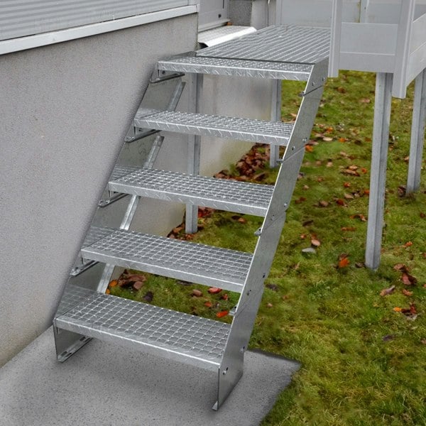 Monstershop Adjustable 2 Section Galvanised Staircase - 900mm Wide