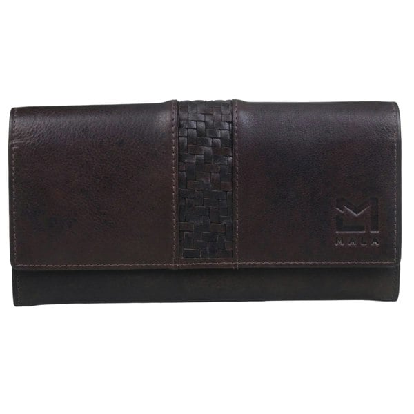 Mala Leather Oxford Matinee RFID Brown Classic Leather Purse