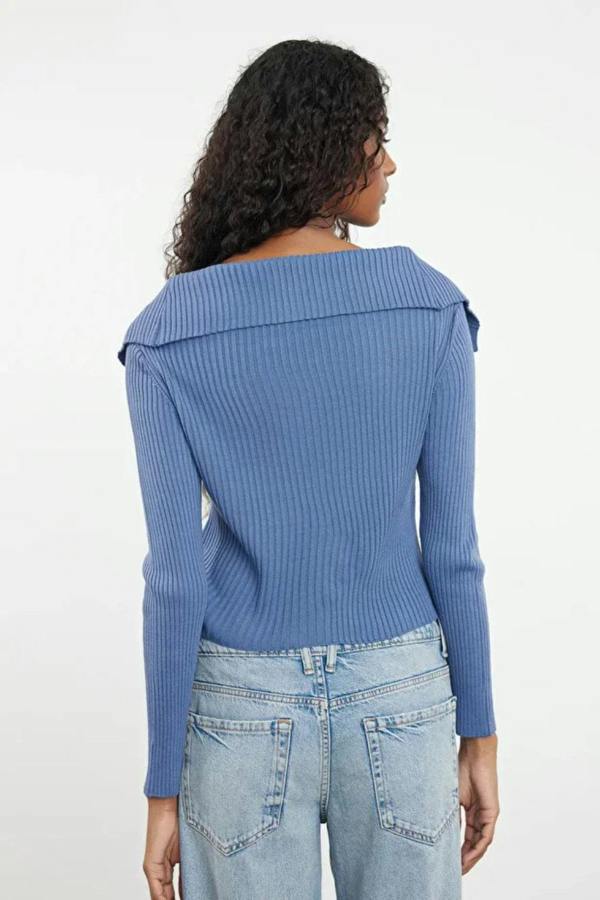 Hoxton Gal Draped Collar Knit Cardigan