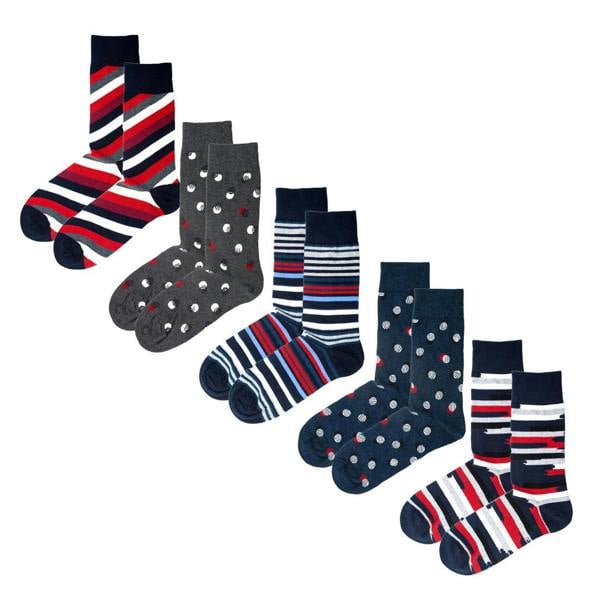 Jemsox 5-Pack Multi Spot & Stripe Organic Cotton Socks