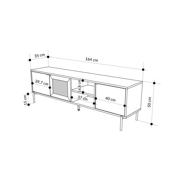 Decortie Modern 164cm TV Stand Unit Up to 55" TVs with 3 Soft-Close Doors, 2 Open Shelves Storage, Laser-Cut Pattern, Sonoma Oak