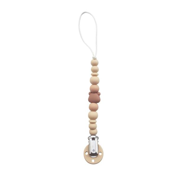Chewies & More Chewies&more - Silicone Pacifier Teething Clip - Bear - Navaho Cream