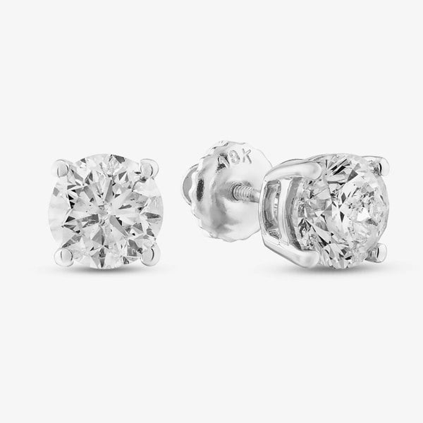 T. H. Baker 18ct White Gold 2.00ct Diamond Screw Back Stud Earrings TH013225114642