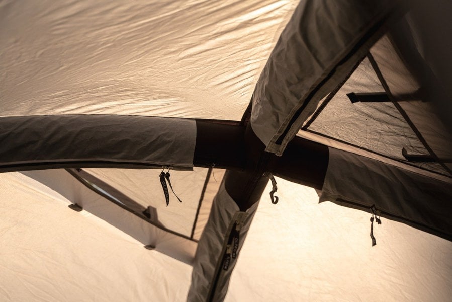 The airbeams the roof of the Snug Inflatable Tailgate Awning OLPRO