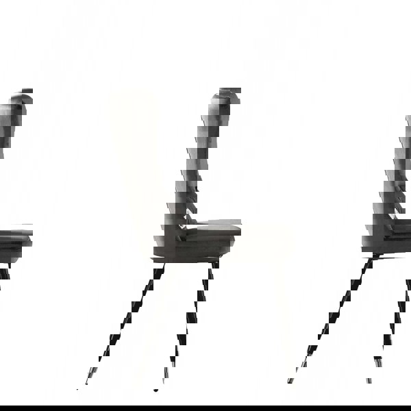 Life Interiors Single New York Modern Velvet Dining Chair - High Back Design with Black Metal Legs, Stylish & Comfortable Seating for Dining or Office