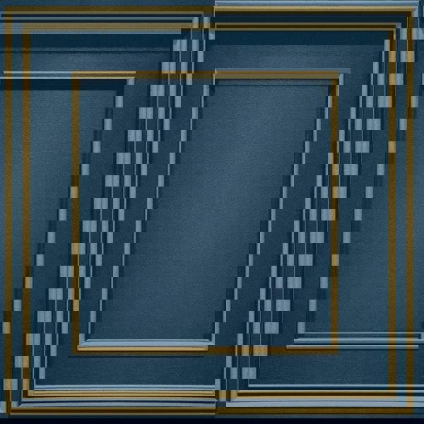 World Of Wallpaper Forbidden Fruit Panel Wallpaper - Navy Blue/Gold