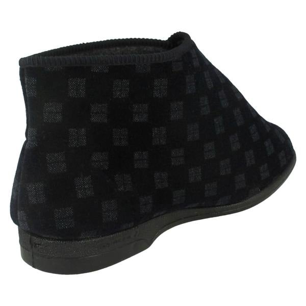Spot On Mens Balmoral Chequered Pattern Bootee Slippers VB M25