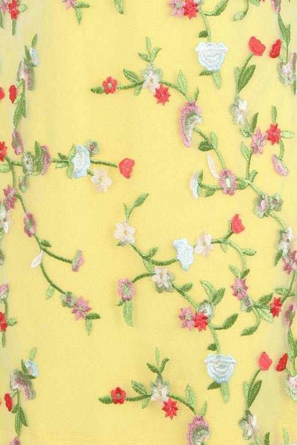 HotSquash Embroidered Cap Sleeve Party Dress