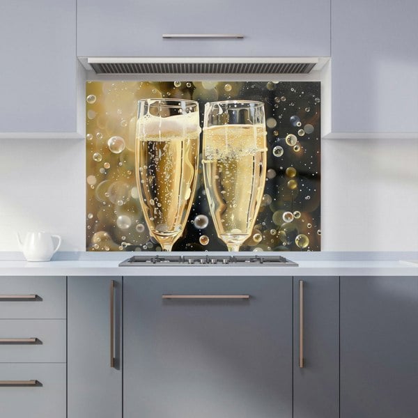Warren Reed - Designer Splashart Bubbly Champagne Flues Kitchen Splashback