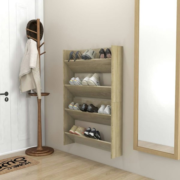 Berkfield Wall Shoe Cabinets 2 pcs Sonoma Oak 80x18x60cm Engineered Wood