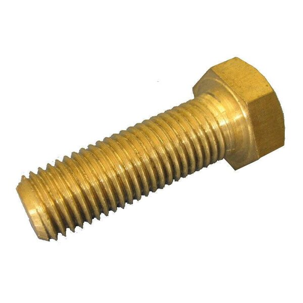 Fixaball M4 Brass Hex Set Screw Fully Threaded Bolt DIN933