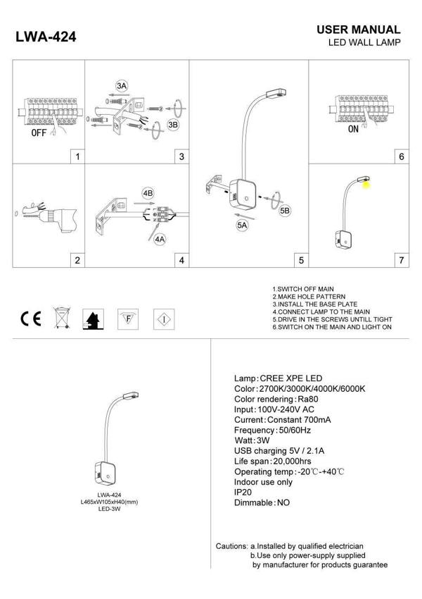 black bedroom reading light with usb ports installation instructions 