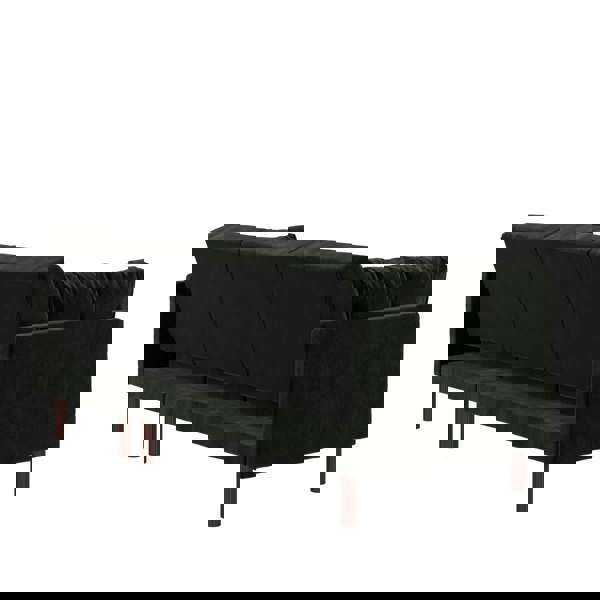 Dorel Home Clair sectional Sofa Bed in black velvet