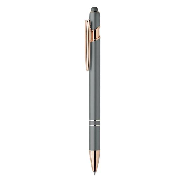 MidOcean Scribble Recycled Aluminium Ballpoint Pen - Stone Grey - 
