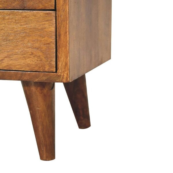 Wyld Haus Olbia Mini Classic Chestnut Mango Wood Bedside Table 2 Drawers
