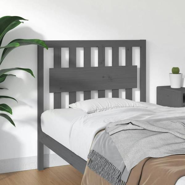Berkfield Bed Headboard Grey 95.5x4x100 cm Solid Wood Pine