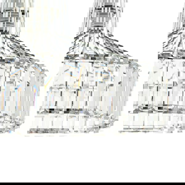 Modern Chrome Plated Easy Fit Pendant Shade with Clear Acrylic Prisms Image 3