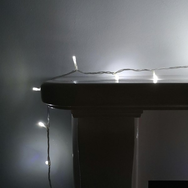 Samuel Alexander 200 LED 16m Premier Christmas Outdoor Function Lights Timer Clear Cable in White