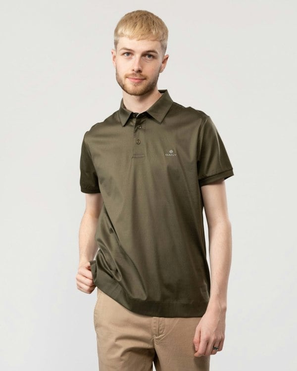 GANT Mens Mercerized Jersey Short Sleeve Rugger - 301 Racing Green