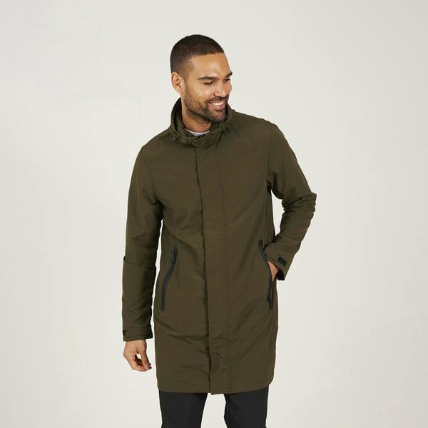 Brave Soul Khaki Lightweight Hooded Parka Jacket - Khaki Image 1