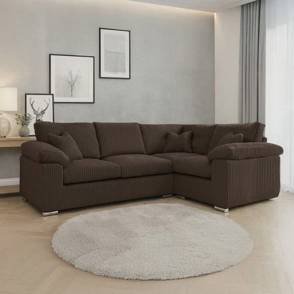 Furnishings For Less Delta Full Jumbo Cord 4 Seater Corner Sofa