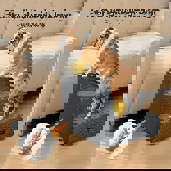 Skylos Dog Steps Pet Stairs Ramp 3 Step for High Bed Sofa Memory Foam Washable