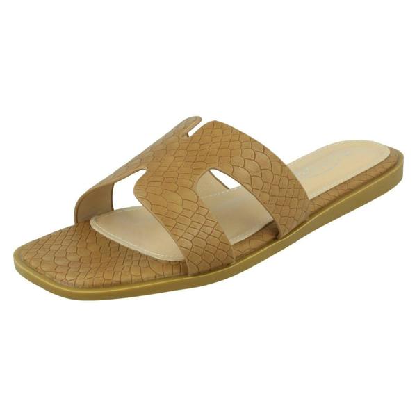 Spot On Ladies Spot On Croc Print Mules F00298