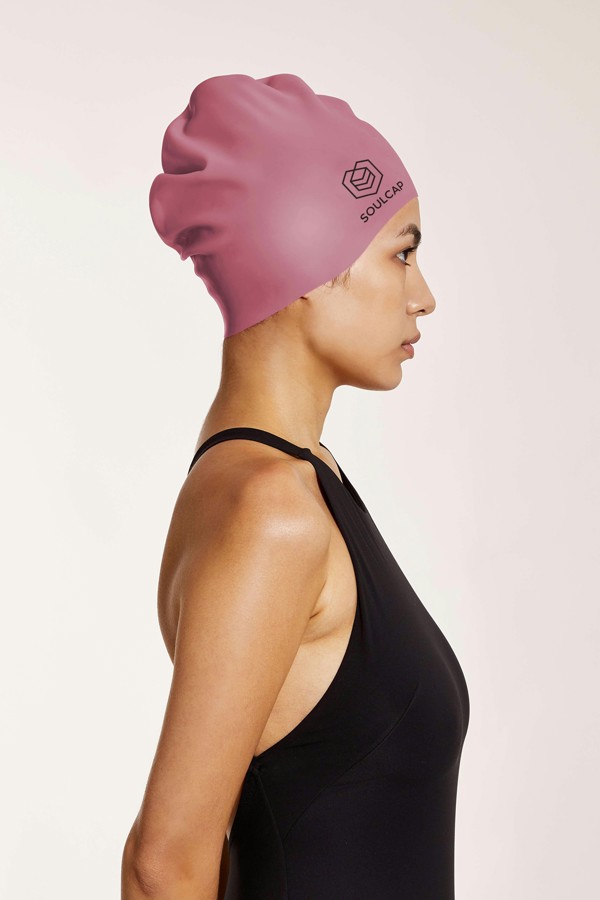 SOUL CAP Large Swim Cap for Long Hair - M - Mesa Rose