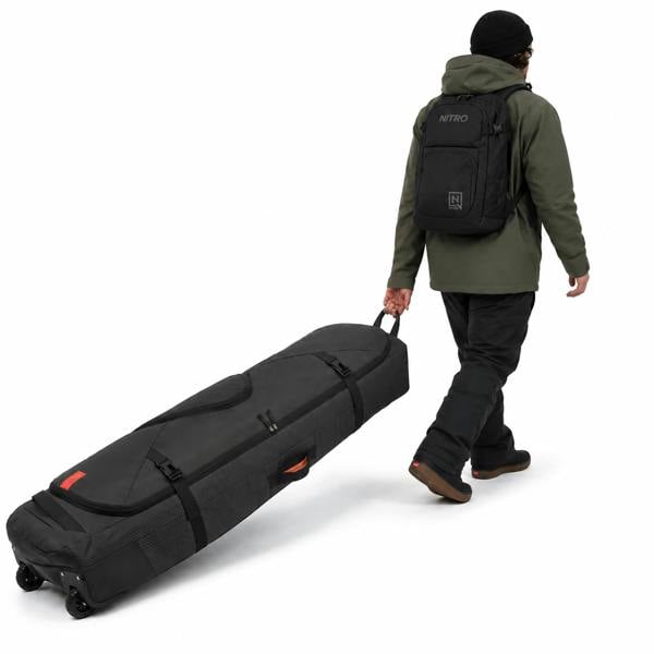 Goode Leisure Nitro Snowboard Travel Bag Wheeled Tracker 165cm Raven Black Padded 90L
