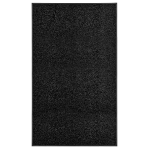 Berkfield Doormat Washable Black 90x150 cm