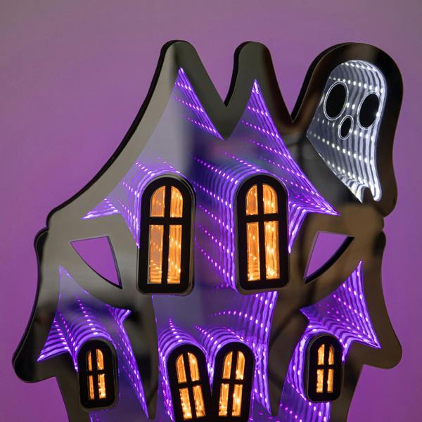 Samuel Alexander 39cm Light up Halloween Haunted House Infinity Light Decoration with LEDs