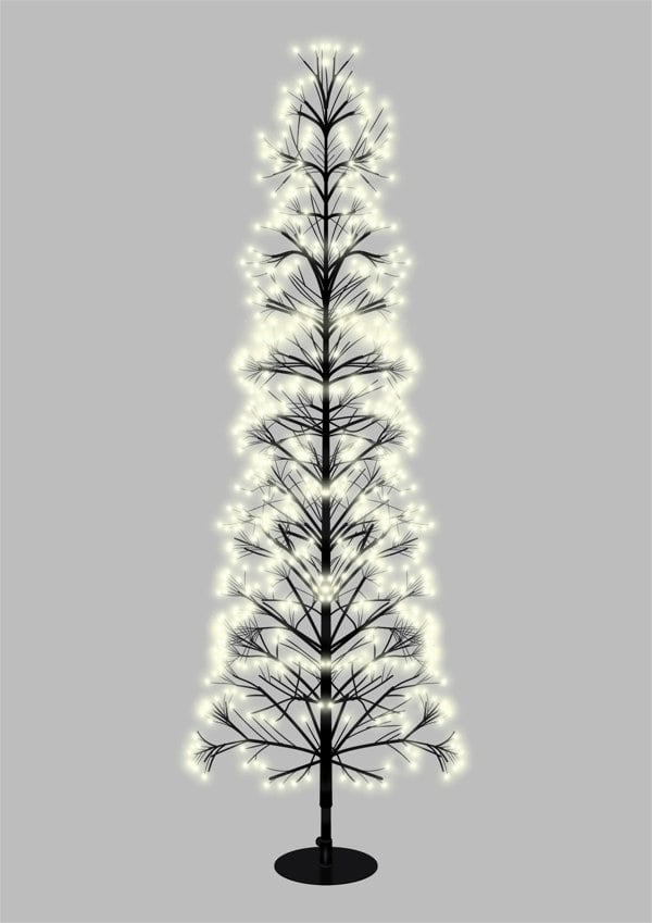 Xmas Haus 1.8m 3000 Warm White Micro Led Black Firework Tree
