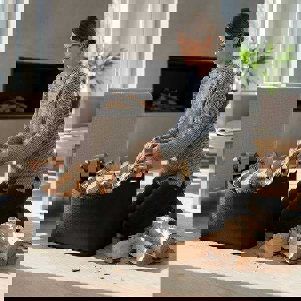 Anyfit Anysort Storage Bag Black Basket Fire Wood Fruit Vegetable Flower Plant Organizing Rack Container