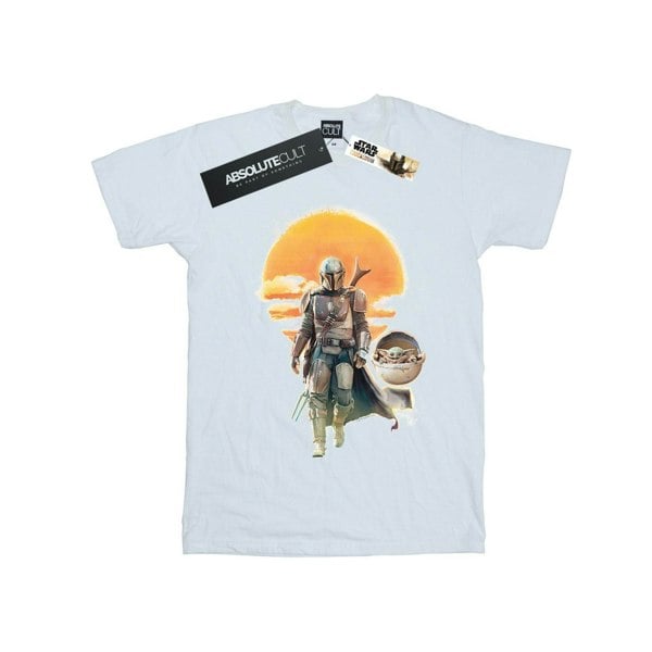 Star Wars Mens The Mandalorian Sunset Poster T-Shirt - White