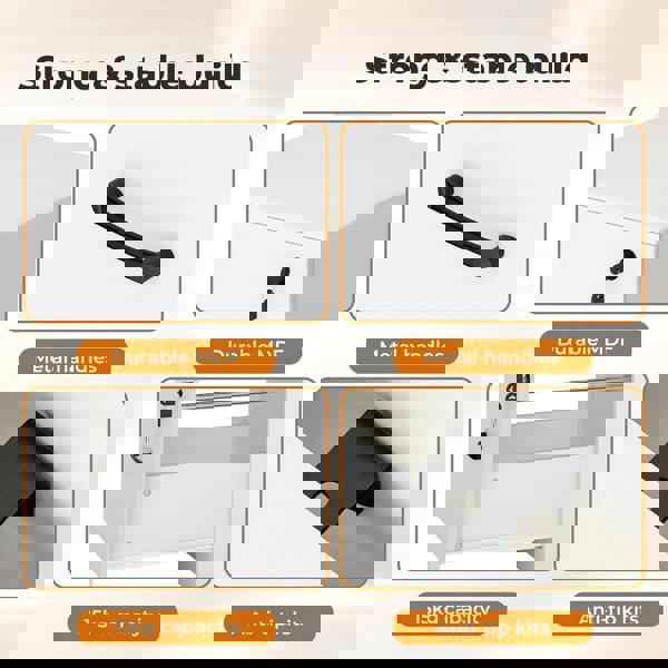 Levede File Cabinet 3 Lockable Drawers Modern Filing Storage Cabinet Home Office