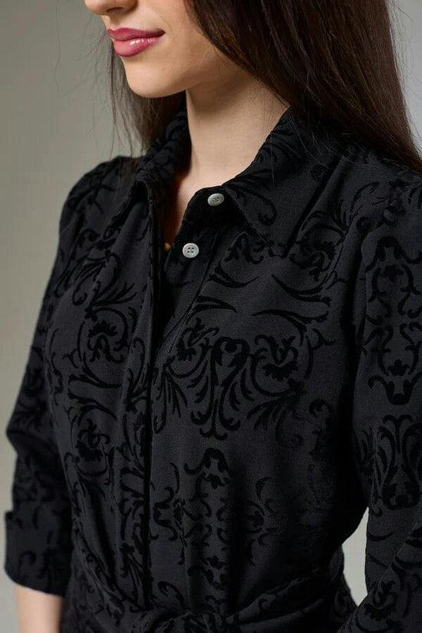 Lioness by TF Vintage Black Velvet Sleeved Dress