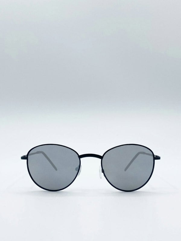 SVNX Classic Round Sunglasses with Mirror Lenses