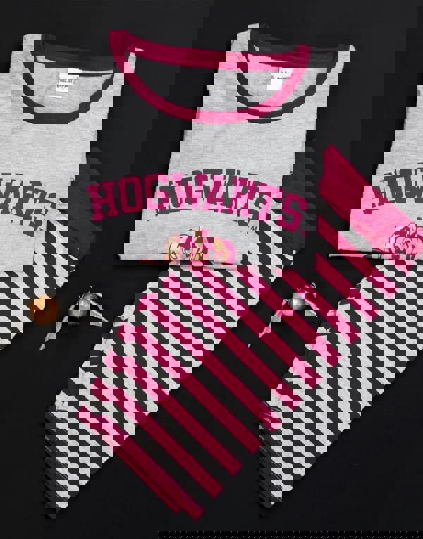 Harry Potter Womens Grey Hogwarts Crest Short Sleeve Cycling Short Pyjama Set