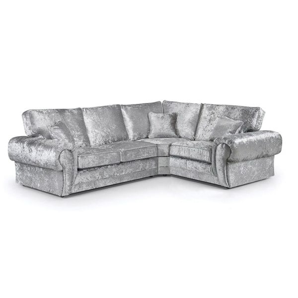 Furnishings For Less Chelsea Crushed Velvet Full Back 4 Seater L Shaped Corner Sofa