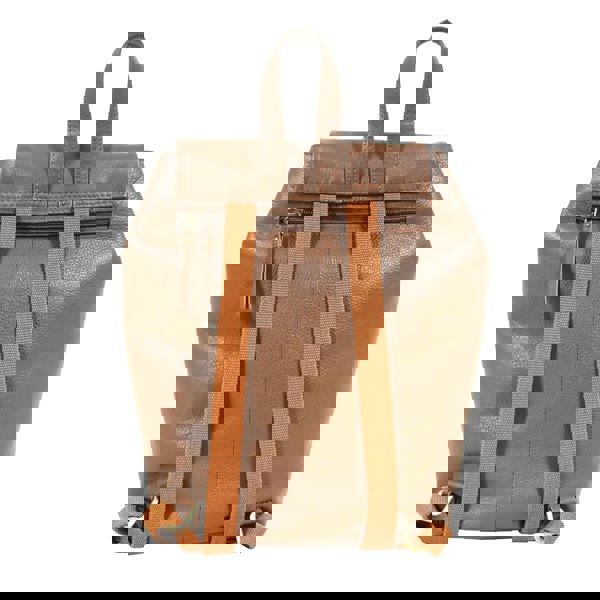 Assots London 'GRACE' Tan Full Grain Leather Flap-over Backpack