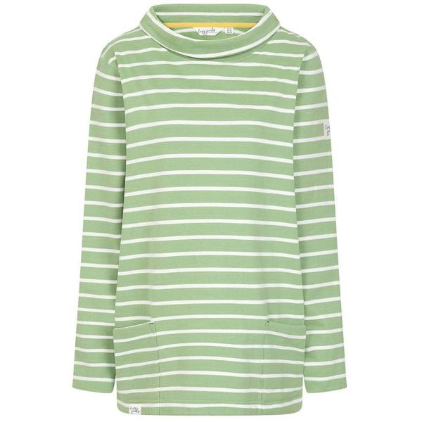 Lazy Jacks Womens/Ladies Striped Roll Neck Sweatshirt - Grass Green - 