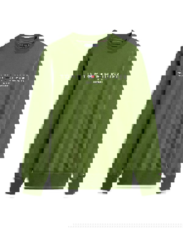 Tommy Hilfiger Tommy Logo Mens Sweatshirt - Mountain Pine - CHO - Designer Mens Sweatshirts