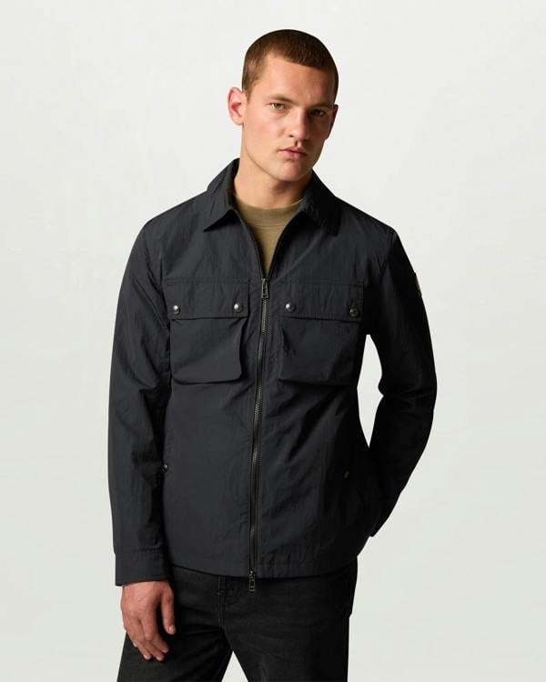 Belstaff Mens Tourer Overshirt - Black | CHO | Designer Mens Overshirts