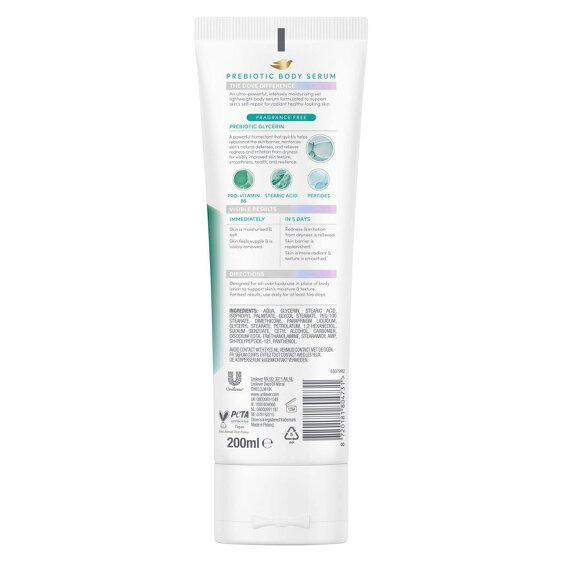 Dove Prebiotic Sensitive Body Serum 6 Pack, Pro Vitamin B5 & Peptides, 6x200ml