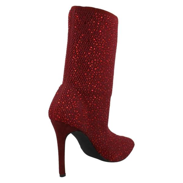 Anne Michelle Ladies Anne Michelle High Heel Diamante Studded Calf Boots