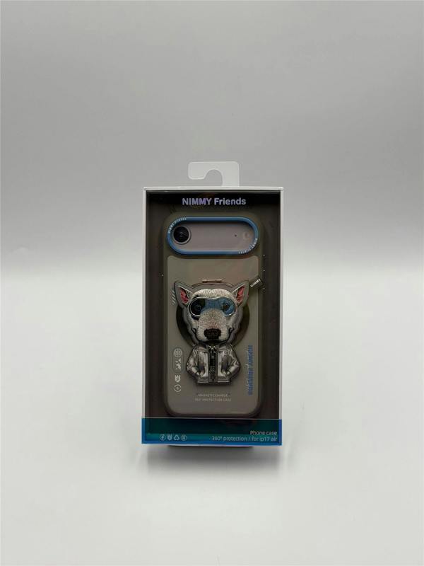 Nimmy Friends Nimmy Cool & Cute 2.0 Terrier Dog Case with MagSafe Stand for iPhone 17 Air 6.5" Grey Blue - N-YJKM-CXZJZH-IP17-AIR-019
