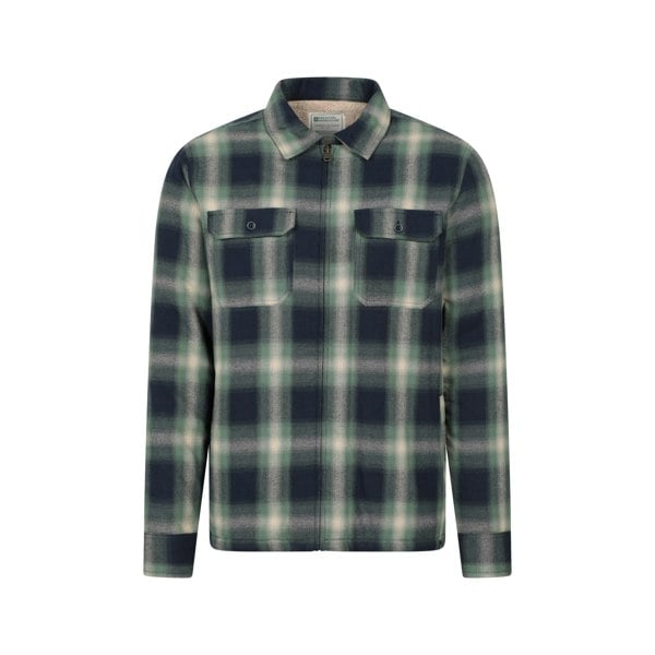 Mountain Warehouse Mens Stream II Flannel Lined Shirt - Dark Green
