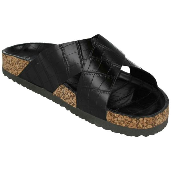 Spot On Ladies Spot On Open Toe Slip On Mule