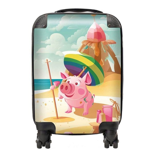 Warren Reed Piglet On A Beach Holiday Suitcase