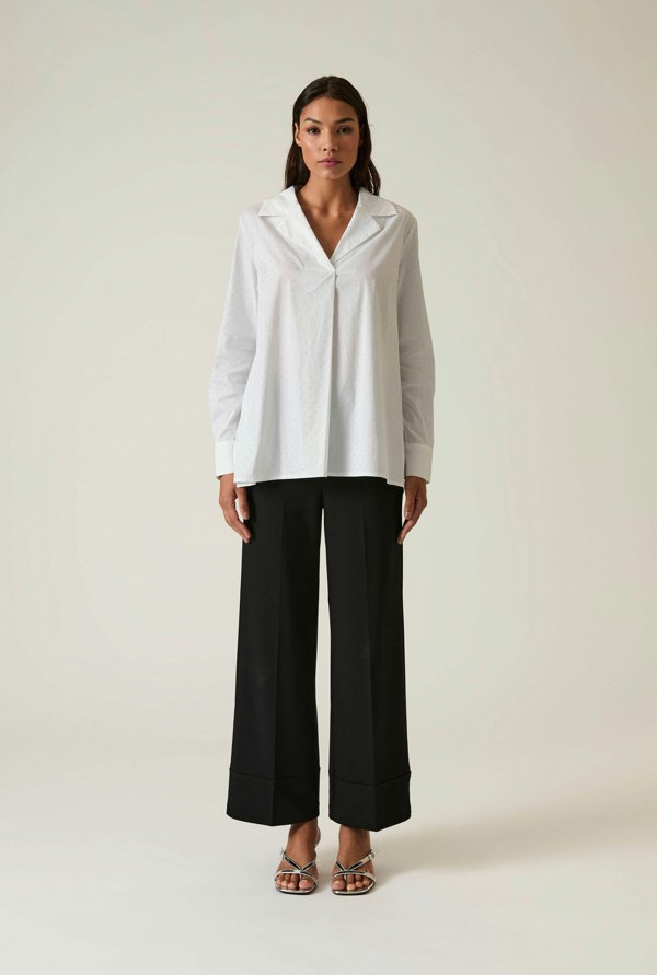 James Lakeland Embellished White Cotton Shirt